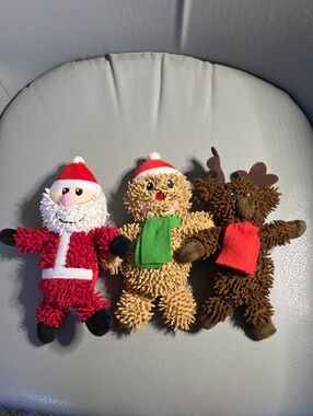 Holiday Plush Trio - Santa, Gingerbread, Reindeer